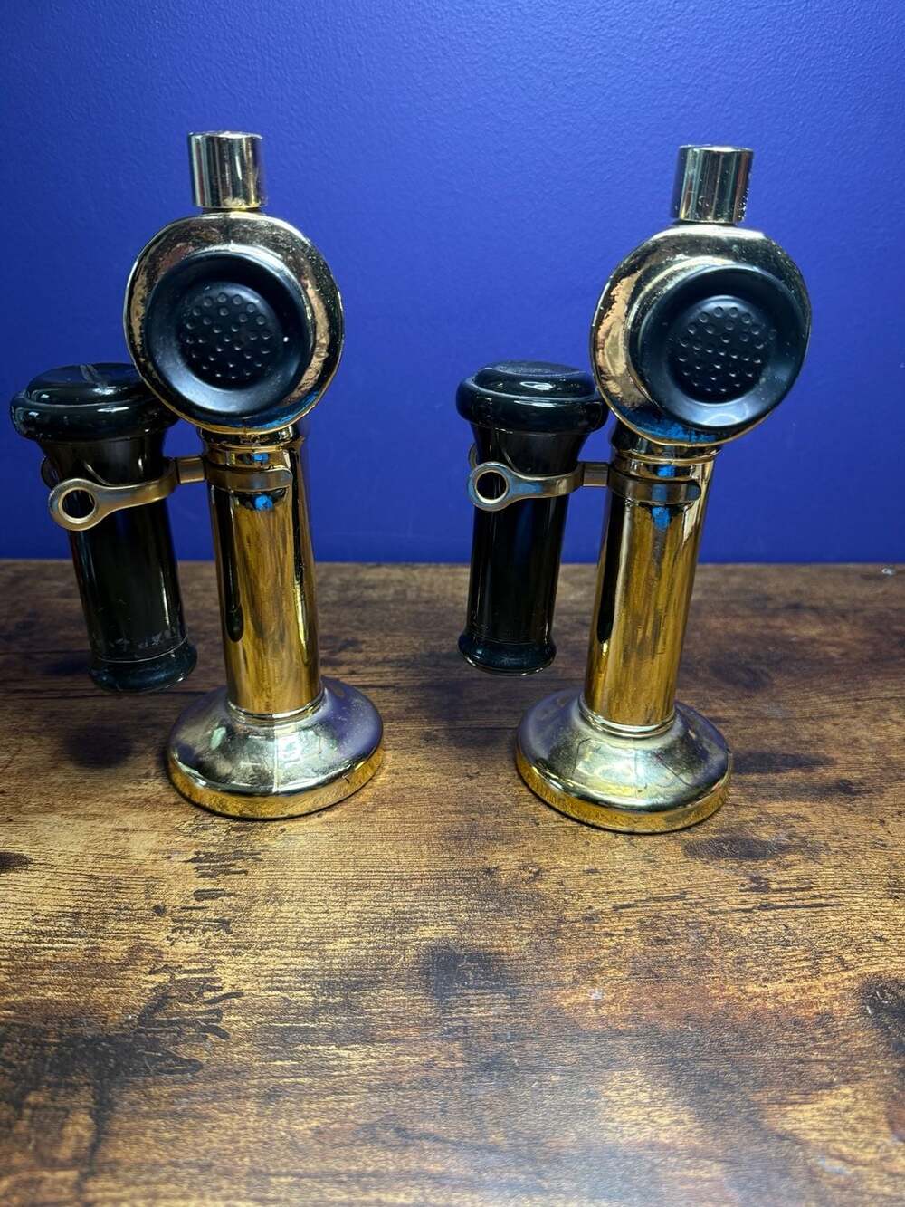 2 Vintage Avon Wild Country Gold Telephone Cologne Bottles